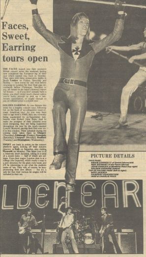 Golden Earring tour announcement article detail NME November 1974